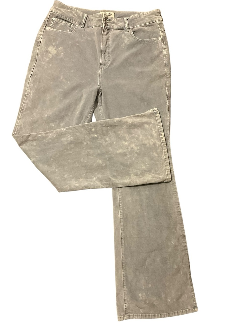 Free People We The Free CRVY Foxy Lady Velvet Bootcut Pants High Rise Gray 34/33